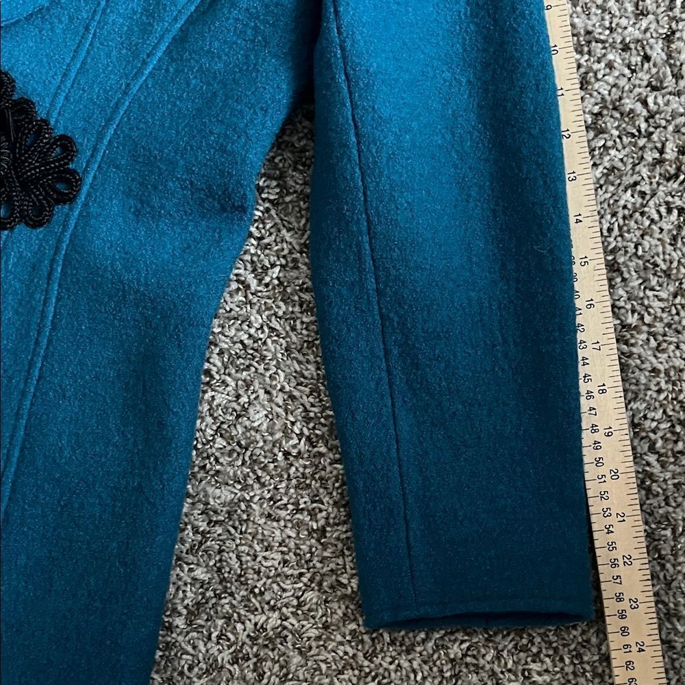 NWT Soft Surroundings Plaza Boiled Wool Coat Jacket Teal In Size S - Picture 13 of 16